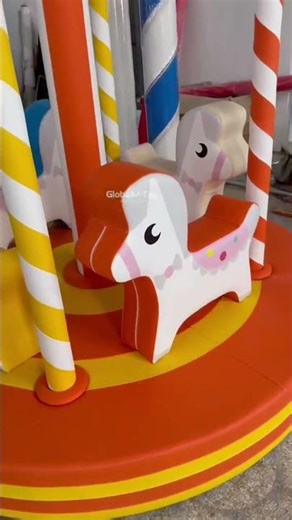 Soft Play Carousel for Kids | Indoor Playground Equipment | Toddler Merry-Go-Round Soft Play Set