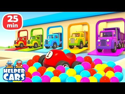 Helper Cars full episodes - Car cartoons for kids | Learn colors with trucks for kids