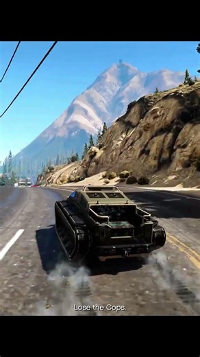 gta tank vs npc police #gta #gta5 #shorts