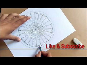 HOW to draw Ashoka Chakra with pencil