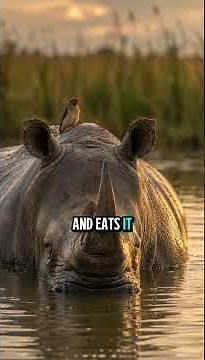 Oxpecker Helps a Rhino Stay Healthy! 🦏🐦 #wildlife #amazingnature #facts #animalkingdom #animals
