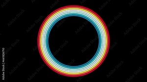 Vintage Striped Backgrounds, Loop Samples, Retro Colors from the 1970s 1980s, 70s, 80s, 90s. Retro vintage 70s style stripes background footage lines. Circle frame design eighties seamless loop