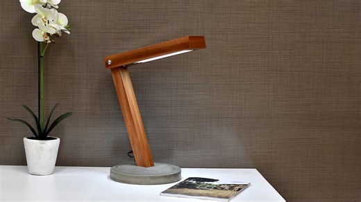 I made a modern LED desk lamp – concrete base DIY