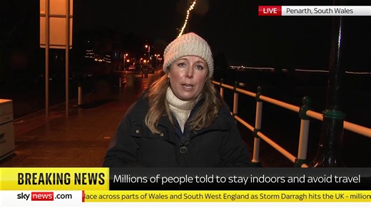 'Rain will be falling on already sodden ground so there will be concern for flooding' Sky's Lisa Dowd reports from Penarth, South News with an update on how Storm Darragh is affecting the area. Live updates: https://trib.al/6G1Q4n1 📺 Sky 501, Virgin 602, Freeview 233 and YouTube | Sky News