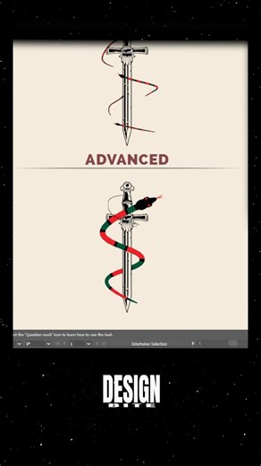 Beginner vs Advanced Snake & Sword illustrator Technique #designtips #graphicdesign #tutorial