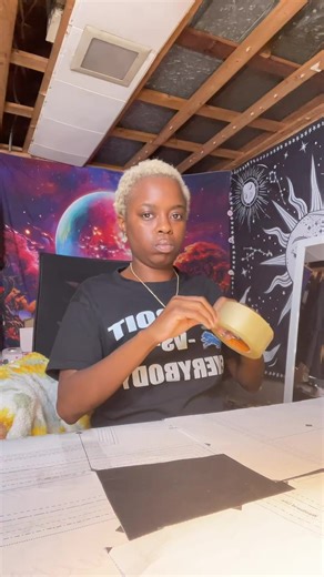 Taping together a pattern for joggers #sewing #diy #tiktoklive #livehighlights