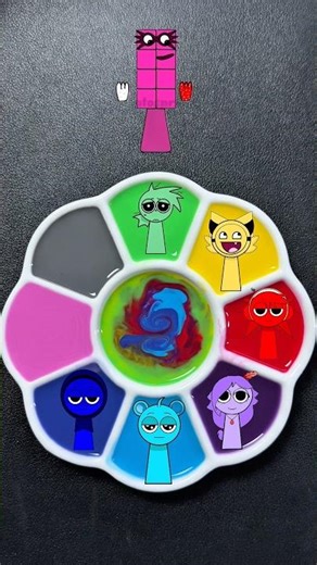 Sprunki NUMBERBLOCKS Song AKA KIRO 🎶 Color Mixing #colormixing #satisfying #sprunki #akakiro #art