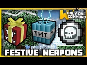 Minecraft - FESTIVE WEAPONS & TRAPS With Only One Command! (Bait Presents, Frost Bombs & more!)