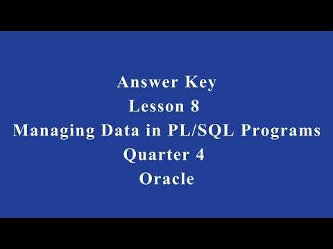 Managing Data in PL/SQL Programs | Q4 Oracle L8 P3 | SMILE ROAD