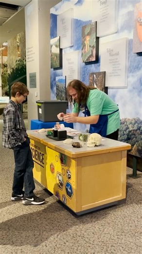 Say 'Hello' to Chris Acker, one of our many dedicated volunteers. During the day, he works in an auto shop but volunteers weekly at the Museum. He loves paleontology, zoology, and engaging with our guests. He's incredible with our 'Moment of Science' carts and we're so thankful for people like Chris donating their time! | North Carolina Museum of Natural Sciences