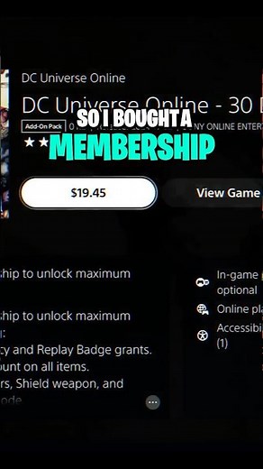 So I Bought A Membership in DC Universe Online…