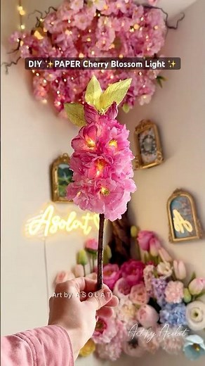 DIY Paper Cherry Blossom Light | How to make a Kwanzan Cherry Blossom
