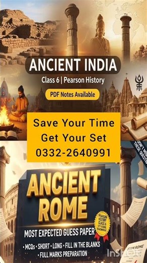 Pearson History Book 1 Class 6 | Ancient Rome & Ancient India | All Chapters PDF Notes |