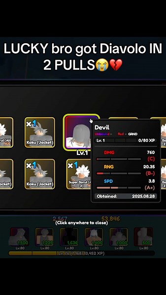 LUCKY bro got DIAVOLO IN 2 PULLS!! | ASTD:X #allstartowerdefense #astdx #roblox