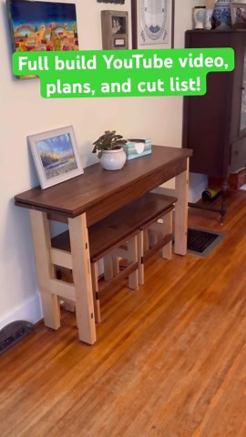 Make a space saving table that turns into a dining room table #woodworking #diy #plans