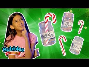 Holiday Science Experiment for Kids | What Dissolves a Candy Cane Fastest? | Bubbles and Friends