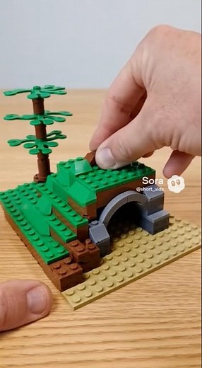 LEGO Minecraft World Built in 10 Seconds with AI magic | Speed Build Short #minecraftbuilds #lego