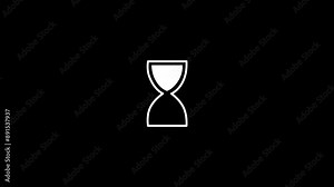 Hourglass loading icon animation with alpha channel. 4K Loading, waiting, downloading, uploading.