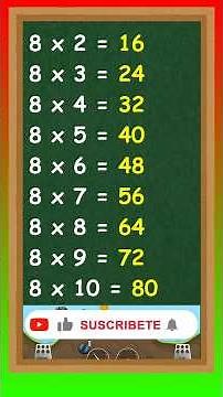 8 multiplication table for kids #shorts