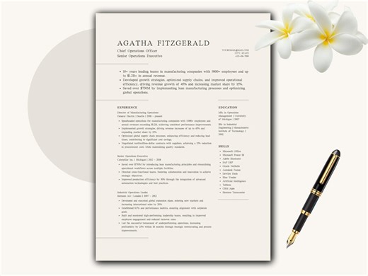 ATS Executive Resume Template | Corporate Job Application Layout | Professional Manager Resume Canva | Instant Download - Etsy
