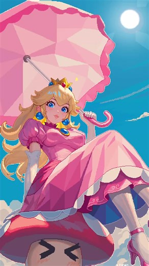 Princess peach pixel art wallpaper. Reward for March subs. Download and alt 🔥versions on my bio. #videogames #digitalart #retro #mariobros #nintendo #pixelart #princesspeach