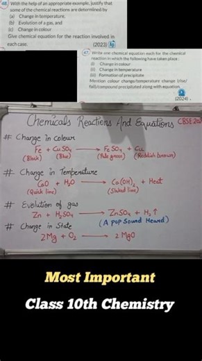 Very Very Important Question for class 10th 😯#class10 #chemistry #explore #viral