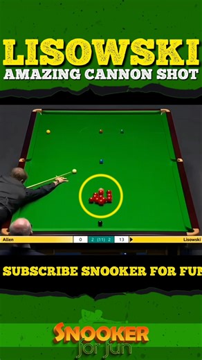 Lisowski's amazing cannon shot| #shorts #youtubeshorts #trending #snooker #ding #juddtrump #ronnie