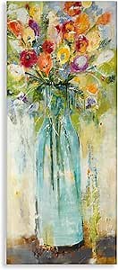 Stupell Industries Rustic Spring Bouquet Abstract Organic Shapes Canvas Third Wall Art, 10x24