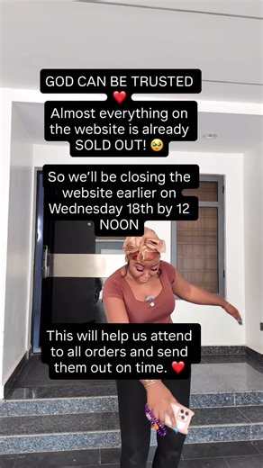 The website will now close earlier on Wednesday 18th by 12 noon so we can focus on processing and dispatching all orders on time. Thank you so much for always showing up for Rainbow Hairs. We appreciate you so much. ❤️ If you’ve not shopped yet, we still have so many mind-blowing deals available from ₦38k! 🔥 Hurry and check the website now by clicking the link in our bio before everything sells out. For more info or assistance with your order, you can also chat: Eniola – 07026481753 Mmesoma – 0