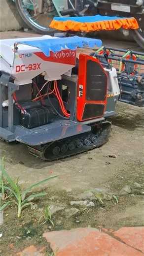 Miniature combine harvester machine parked beautifully