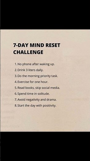 7-Day Mind Reset Challenge (Transform Your Mental Health In A Week)