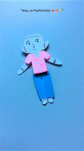 DIY Paper Doll Fashion ✨ Green Dress + Jeans & Pink Top #diy #howto #toys #papercraft #foryou #fyp