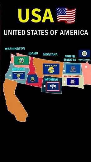 🗺️ Western USA Map with State Flags | California & More 🇺🇸