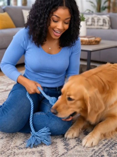 Interactive rope ball toy for chewing and playtime. Great for keeping dogs active and entertained. #DogTok #DogToys #DogProducts #PetMustHaves #TikTokShop