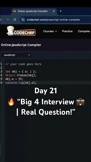 🚀 JavaScript Output Challenge – Day 21 🔥 | Only 1% Can Guess This Right 🤯 | JS Trick Question 💻
