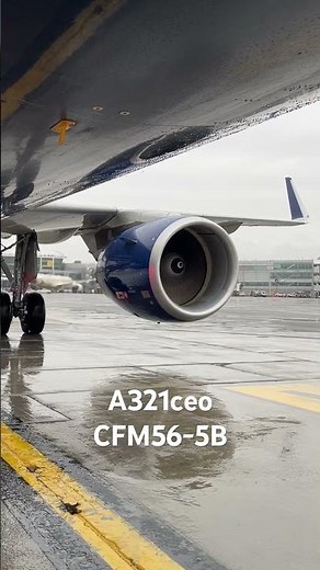 The CFM56-5B engine on an A321ceo #aviationdaily #airbus #a321 #airbusa321 #cfm56 #rampagent