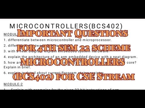 Microcontrollers important questions for 2022 scheam, 4th semester, BCS402, for CSE streams