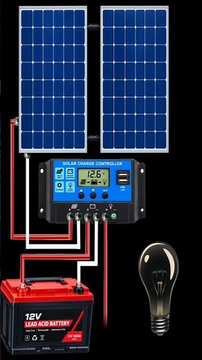 How to Wire a Solar System — Panel, Controller, Battery & Light! #electronics #diy #shorts