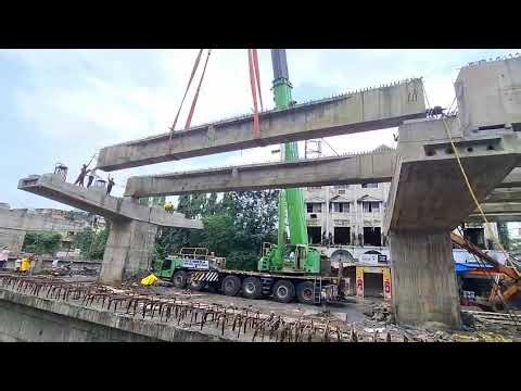 Girder Launching work, #bridgeengineering , #bridgeconstruction