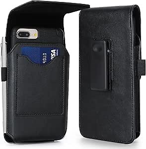 Mopaclle Vertical Phone Holster with Rotating Belt Clip, Compatible with iPhone 17 Pro, iPhone 16 15 14 13 12 Pro, Galaxy S25 S24 S23 S22 – Cell Phone Belt Holder for Men Women, Fits with Case On