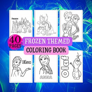 Frozen Coloring Book – 40 Pages | Digital Download PDF | for Kids Coloring Pages Elsa Anna Olaf Themed Coloring Book - Etsy