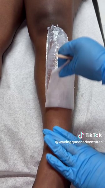 PART 1/2 Leg wax with the OG Bushbeads by @Bushbalm Professionals 🤍🤍 #fyp #esthetician #waxing #wax #og