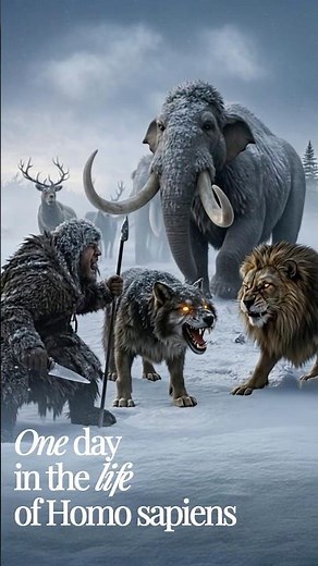 Homo Sapiens Survival Story in the Ice Age | Hunt, Wolves, Mammoths, and Cave Lion #homosapiens