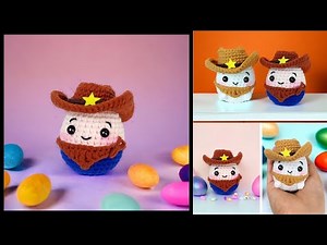 Amigurumi Egg Cowboy Tutorial- Easy Crochet Easter Patterns For Beginner