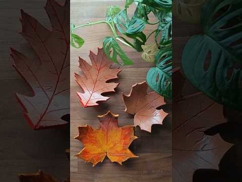 DIY Air Dry Clay Autumn Leaf Bowl 🍁