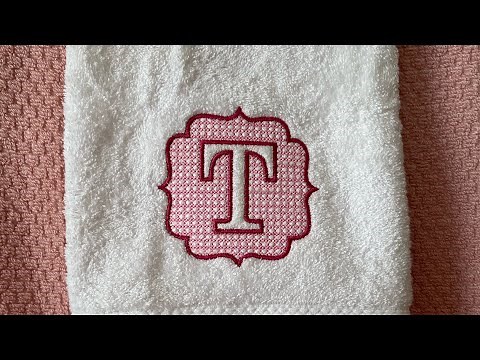 Machine Embroidery Monogram Hand Towel. Quick Simple Beautiful Design