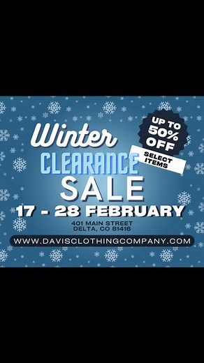 Don't miss these great deals on our Winter Clearance Sale! 20% OFF boots, pants, shirts, vests, hats and more! Sale ends this Friday! Visit our website to preview more great deals! https://www.davisclothingcompany.com/ . . . . . . #westernstyle #westernfashion #hats #westernaccessories #western #westernhats #westernstyle #westernlifestyle #hat #colorado #westernwear | Davis Clothing Company Inc. | Facebook
