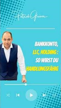🧠 Bankkonto, LLC, Holding – so wirst du handlungsfähig