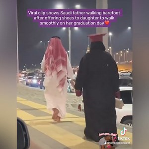 786K views · 4K reactions | Viral clip shows Saudi father walking barefoot after giving his shoes to daughter so she can walk smoothly on her graduation day❤️ #Riyadh ‎#الرياض  #السعودية‬⁩ | RiyadhConnect | Facebook