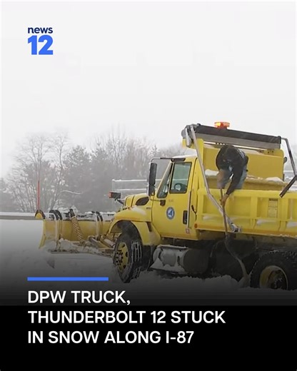 News 12 Westchester on Instagram: "SNOW PLOW STUCK: A cautionary tale unfolded in Tarrytown Sunday afternoon when a DPW truck and Thunderbolt 12 got stuck in a snowdrift. Watch News 12 and tune into our stories for more. . . . #News12 #News #NewYork #NY #NewYorkNews #NYNews"